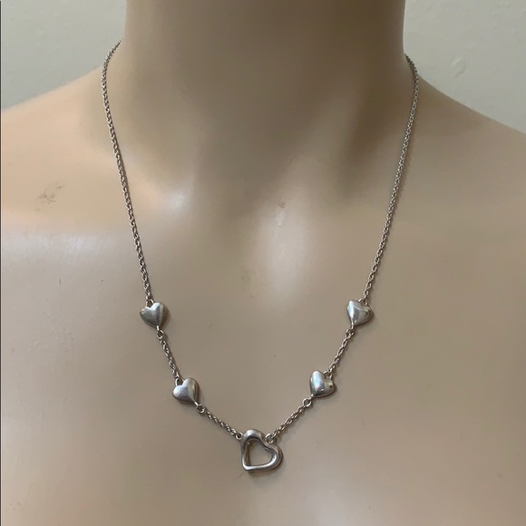 Elegant Designer BGE Sterling Silver Open Hearts Chain Necklace - Picture 5 of 9